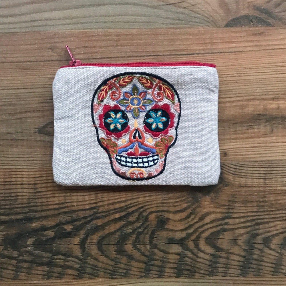 Sugar skull coin purse